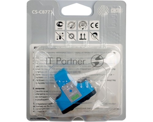 Картридж струйный Cactus CS-C8771 голубой для №177 HP PhotoSmart 3213/3313/8253/C5183/C6183 (11,4ml)