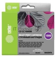 Картридж струйный Cactus CS-LC1000M пурпурный (20 мл) для Brother DCP 130C/ 330С, MFC-240C/ 5460CN