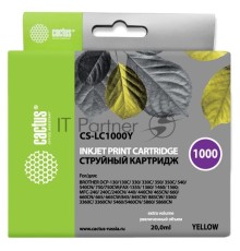 Картридж струйный Cactus CS-LC1000Y желтый (20 мл) для Brother DCP 130C/ 330С, MFC-240C/ 5460CN