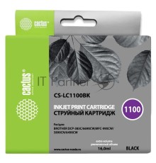 Картридж струйный Cactus CS-LC1100BK черный (16 мл) для Brother DCP-385c/6690cw/MFC-990/5890/5895/6490