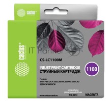 Картридж струйный Cactus CS-LC1100M пурпурный (16 мл) для Brother DCP-385c/6690cw/MFC-990/5890/5895/6490