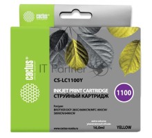 Картридж струйный Cactus CS-LC1100Y желтый (16 мл) для Brother DCP-385c/6690cw; MFC-990/5890/5895