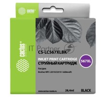 Картридж струйный Cactus CS-LC567XLBK черный (28.4 мл) для Brother MFC J2310, MFC J2510