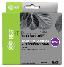 Картридж струйный Cactus CS-LC567XLBK черный (28.4 мл) для Brother MFC J2310, MFC J2510