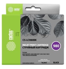 Картридж струйный Cactus CS-LC980BK черный (16 мл) для Brother DCP-145C/165C MFC-250C/290C