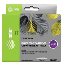 Картридж струйный Cactus CS-LC980Y желтый для Brother DCP-145C/165C MFC-250C/290C (16ml)