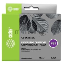 Картридж струйный Cactus CS-LC985BK черный для Brother DCPJ315W/DCPJ515W (15ml)