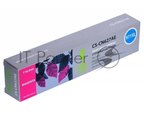 Картридж струйный Cactus CS-CN627AE 971XL пурпурный (110 мл) для HP Officejet Pro X476dw/X576dw/X451dw