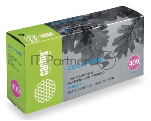 Картридж лазерный Cactus CS-CLT-C409S голубой (1000 стр.) для принтеров Samsung CLP-310/315/CLX-3170/3175/3175FN