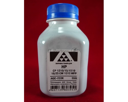 Тонер HP CP 1210/15/1510/18/25/CM 1312 MFP Black, (фл.55г.) AQC фас. Россия