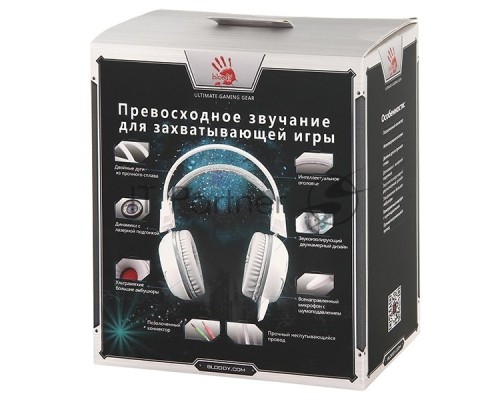 Наушники с микрофоном A4 Bloody G300 белый мониторы оголовье (G300)