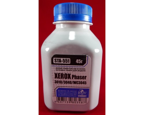 Тонер XEROX Phaser 3040/3010/WC 3045 (фл, 45г) B&W Standart фас России Тонер XEROX Phaser 3040/3010/WC 3045 (фл, 45г) B&W Standart фас России