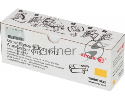 Картридж лазерный Xerox 106R01633 желтый для Xerox Ph 6000/6010N/WC 6015 (1000 стр.)(Channels)
