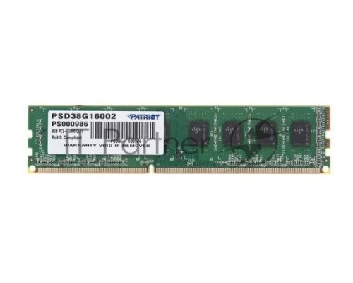 Оперативная память Patriot Memory 8GB DDR3 1600MHz (PC3-12800) PSD38G16002 CL11 DIMM 240-pin 1.5В Оперативная память Patriot Memory 8GB DDR3 1600MHz (PC3-12800) PSD38G16002 CL11 DIMM 240-pin 1.5В