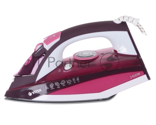 Утюг Vitek VT-1215 (PK) максимальная мощность 2400 Вт.Подошва Ceramic Ultra Care.