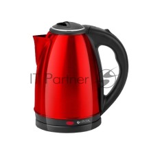 Чайник Centek CT-1068 RED (красный) металл 2л, 2000W, хромированная вставка на крышке