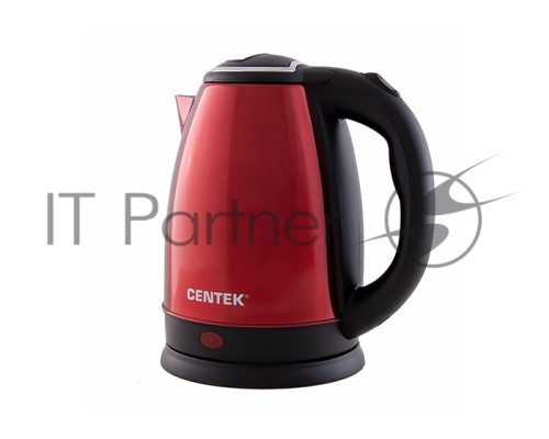 Чайник Centek CT-1068 RED (красный) металл 2л, 2000W, хромированная вставка на крышке