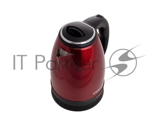 Чайник Centek CT-1068 RED (красный) металл 2л, 2000W, хромированная вставка на крышке