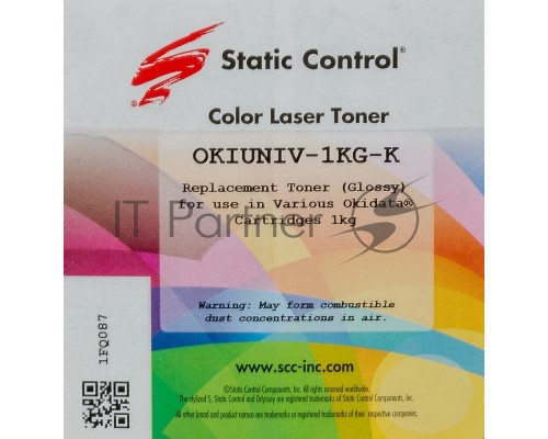 Тонер для принтера Static Control Oki C3300N5500 OKIUNIV-1KG-K черный (флакон 1000гр)