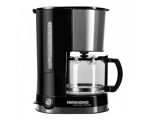 Кофеварка капельная Redmond RCM-M1507 черный/серебристый, исп. кофе - молотый, 0.6 л, 600 Вт