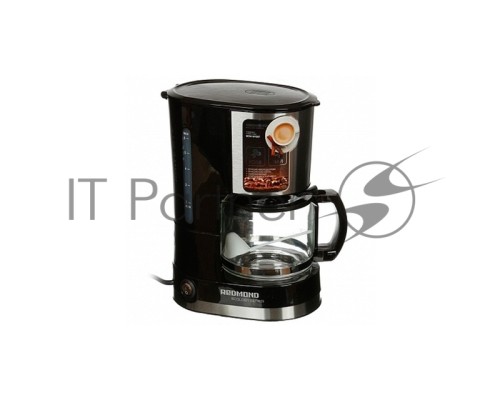 Кофеварка капельная Redmond RCM-M1507 черный/серебристый, исп. кофе - молотый, 0.6 л, 600 Вт