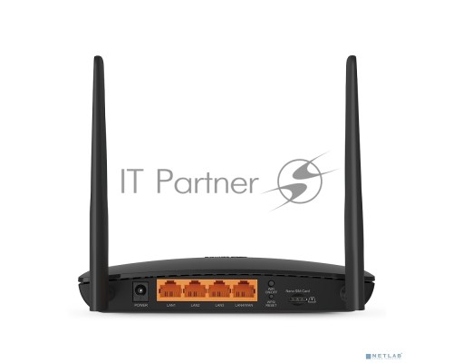 Маршрутизатор беспроводной TP-Link TL-MR6400 10/100BASE-TX/4G черный