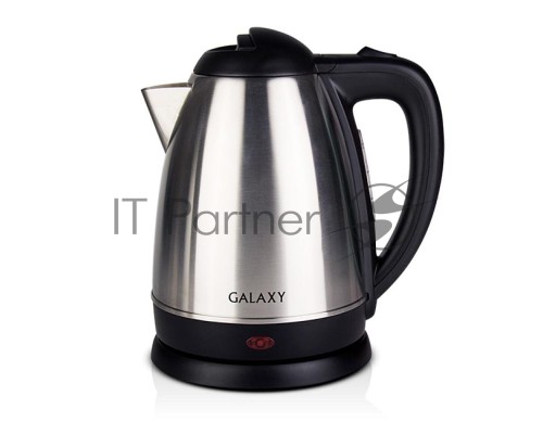 Чайник электрический Galaxy GL 0304, серый, металл, 2000 Вт, 1,8 л, съемный фильтр, шкала уровня воды