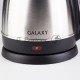 Чайник электрический Galaxy GL 0304, серый, металл, 2000 Вт, 1,8 л, съемный фильтр, шкала уровня воды