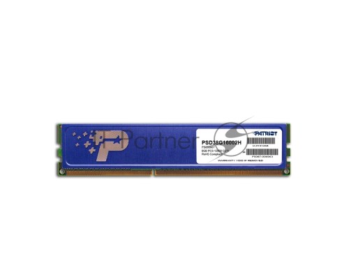 Оперативная память Patriot DIMM DDR3 8Gb (pc-12800) 1600MHz with HS PSD38G16002H