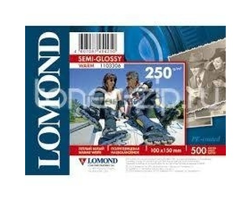 Фотобумага Lomond для струйной печати, A6, 250 г/м2, 500 листов (Полуглянцевая тепло-белая, микропористая)