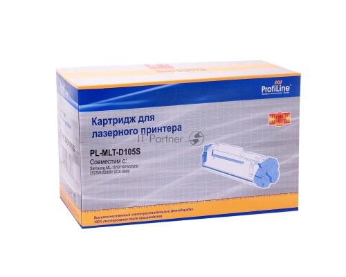 Картридж PL-MLT-D105S для принтеров Samsung ML-1911/2526/2581/SF-651/651P/651XIL/ML-1916K/1915K/1910K/2525K/2580NK/SCX-4610K/4605K/4600K/4623FK/4600/4601/4623F/4623X/SF650/650P 1500 копий ProfiLine