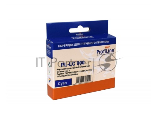 Картридж PL-LC900C для принтеров Brother DCP110C/DCP-115C/DCP-120C/115c/120c820cw/640cw Cyan водн ProfiLine