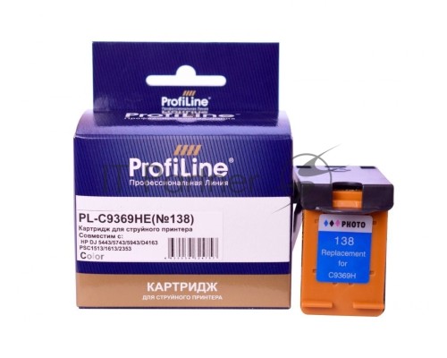 Картридж PL-C9369HE №138 для принтеров HP DJ 5443/5743/5943/D4163 PSC1513/1613/2353 Color водные ProfiLine