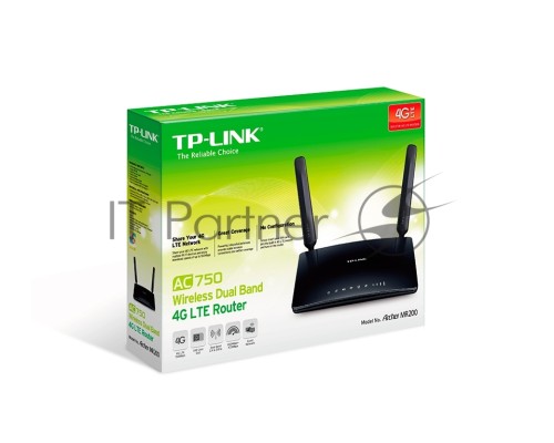 Маршрутизатор беспроводной TP-Link SOHO Archer MR200 (MR200) 10/100BASE-TX/4G черный