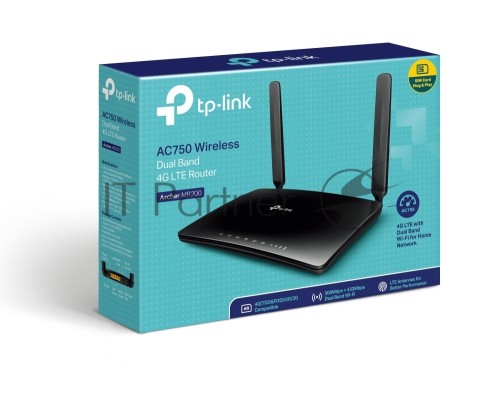 Маршрутизатор беспроводной TP-Link SOHO Archer MR200 (MR200) 10/100BASE-TX/4G черный