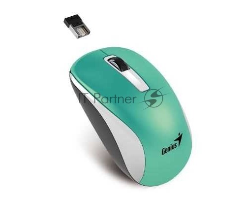 Мышь Genius NX-7010 Turquoise  Metallic style. 2.4Ghz wireless BlueEye mouse 1200 dpi powerful BlueEye AA x 1