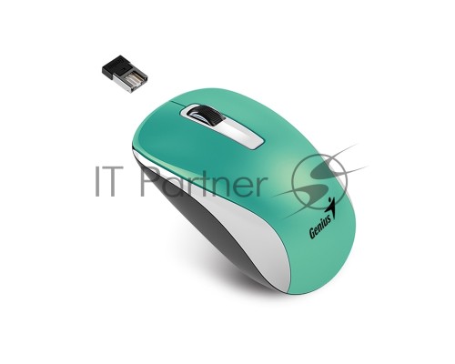 Мышь Genius NX-7010 Turquoise  Metallic style. 2.4Ghz wireless BlueEye mouse 1200 dpi powerful BlueEye AA x 1