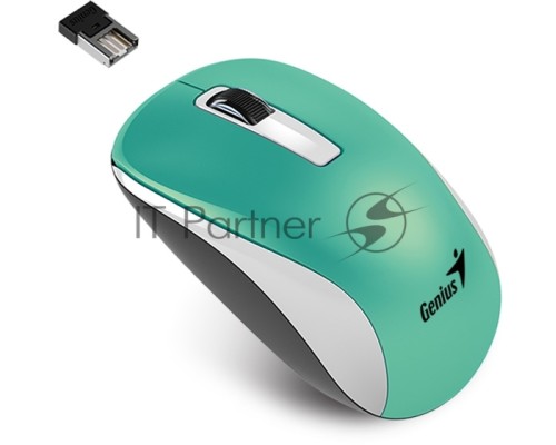 Мышь Genius NX-7010 Turquoise  Metallic style. 2.4Ghz wireless BlueEye mouse 1200 dpi powerful BlueEye AA x 1