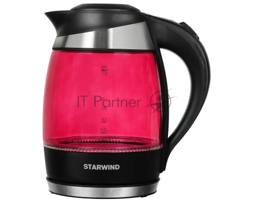 Чайник электрический Starwind SKG2214 1.8л. 2200Вт розовый (корпус: стекло)