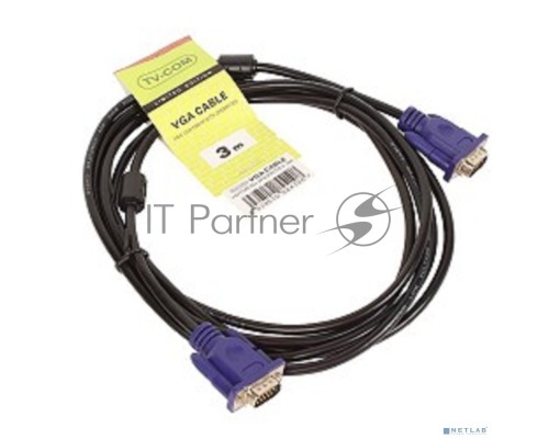 Кабель соединительный SVGA (15M/M) 3m 2 фильтра TV-COM <QCG120H-3M>