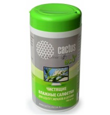 Салфетки Cactus CS-T1001E для экранов и оптики туба 100шт влажных