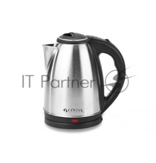 Чайник Centek CT-0035 (матовый) металл 1,5л, 2000W, хромированная вставка на крышке     