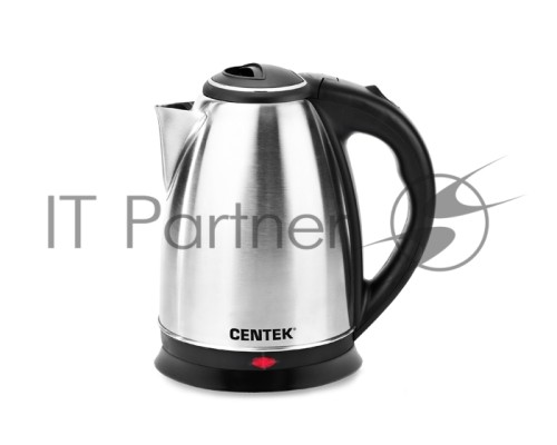 Чайник Centek CT-0035 (матовый) металл 1,5л, 2000W, хромированная вставка на крышке     