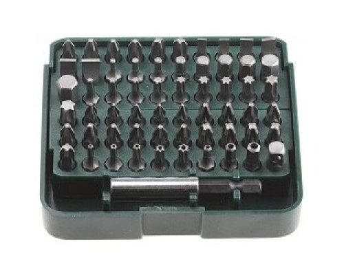 [Отвертки-насадки (биты)] KRAFTOOL Набор Биты с адаптером в пластиковом боксе, Cr-V, 61 предмет [26140-H61]