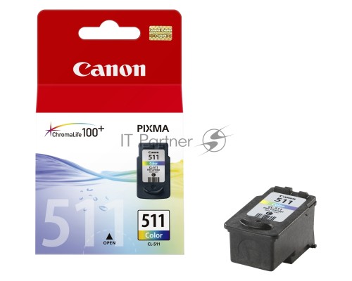 Картридж струйный CL-511 (2972B007) для Canon PIXMA MP240, PIXMA MP260, PIXMA MX320, PIXMA MX330 EMB, Цветной, 244стр., 9 мл.