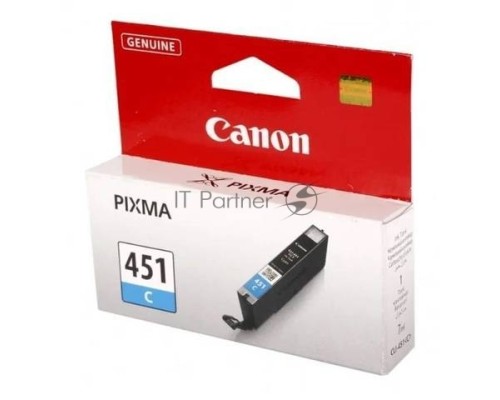 Картридж струйный CLI-451C (6524B001) для Canon PIXMA iP7240/MG6340/MG5440, Голубой, 332стр.