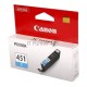 Картридж струйный CLI-451C (6524B001) для Canon PIXMA iP7240/MG6340/MG5440, Голубой, 332стр.