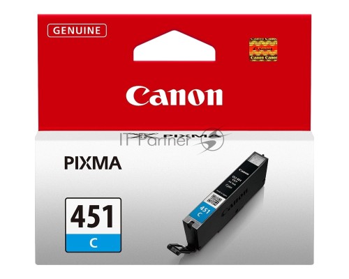 Картридж струйный CLI-451C (6524B001) для Canon PIXMA iP7240/MG6340/MG5440, Голубой, 332стр.