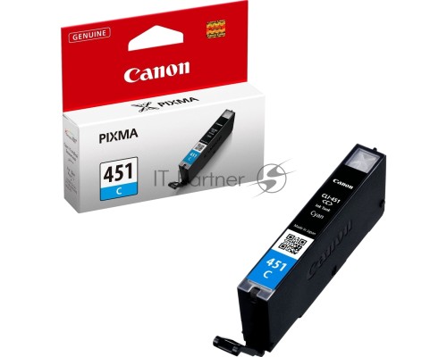 Картридж струйный CLI-451C (6524B001) для Canon PIXMA iP7240/MG6340/MG5440, Голубой, 332стр.