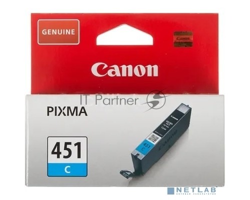 Картридж струйный CLI-451C (6524B001) для Canon PIXMA iP7240/MG6340/MG5440, Голубой, 332стр.
